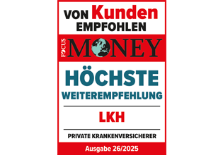 Focus Money Siegel Höchste Weiterempfehlung private Krankenversicherer Ausgabe 26/2025